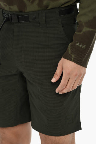 Shorts TREK COOL in Tinta Unita con Cintura Industrial