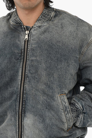 Vintage-Effect Denim Bomber D-WELTIK