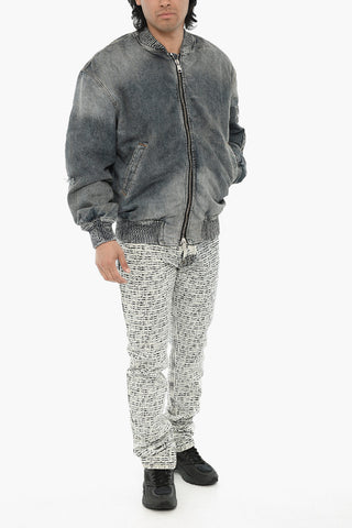 Vintage-Effect Denim Bomber D-WELTIK