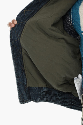 Vintage-Effect Denim Bomber D-WELTIK