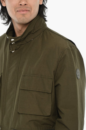 Giubbotto Utility in Misto Cotone con Cappuccio Estraibile
