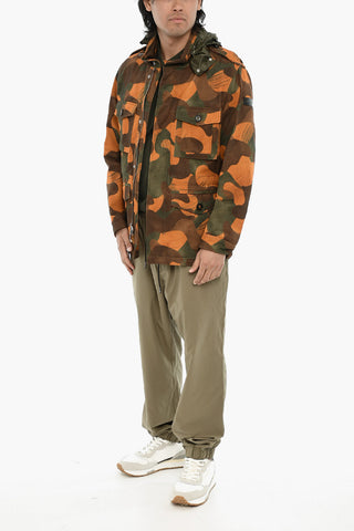 Utility‑Jacke EASTON mit Camouflage‑Muster und abnehmbarer Kapuze