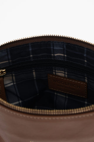 Pochette in Pelle con Logo Effetto Dorato