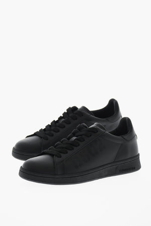 Leather Low-Top Sneakers BOXER in Solid Color with Tone-on-Tone Logo