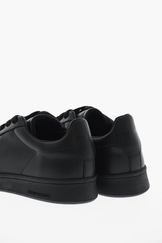 Sneakers Basse BOXER in Pelle a Tinta Unita con Logo Tono su Tono