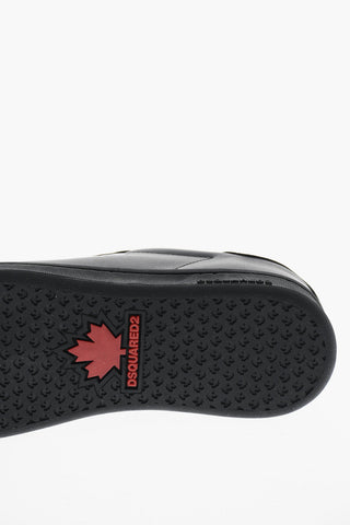 Sneakers Basse BOXER in Pelle a Tinta Unita con Logo Tono su Tono