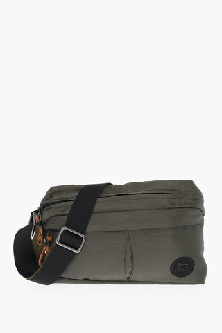 Borsa a Tracolla in Nylon a Quadri Ripstop