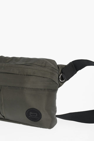 Borsa a Tracolla in Nylon a Quadri Ripstop