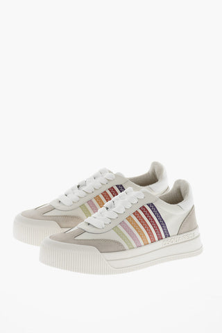 Leather Low Top Sneakers NEW JERSEY with Multicolor Details