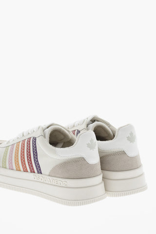 Leather Low Top Sneakers NEW JERSEY with Multicolor Details