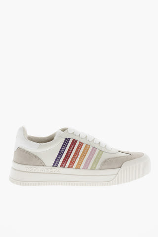 Leather Low Top Sneakers NEW JERSEY with Multicolor Details
