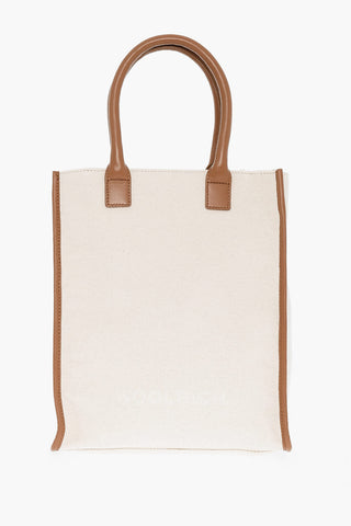Canvas Tote Bag with Leather Trims