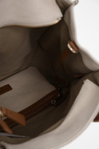 Tote-Bag aus Canvas mit Lederbesätzen