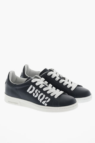 Leather Low-Top Sneakers BOXER with Printed Logo