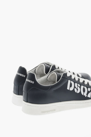 Leather Low-Top Sneakers BOXER with Printed Logo