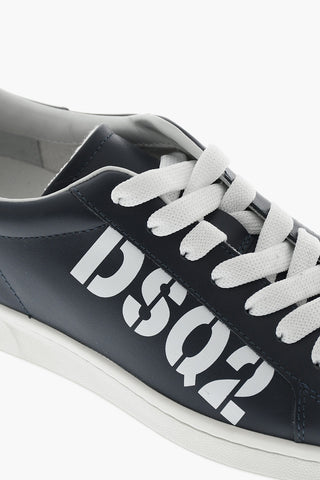 Leather Low-Top Sneakers BOXER with Printed Logo