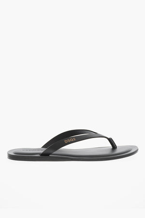 Leather Solid-Color Flip-Flops