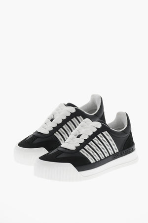 Sneakers Basse in Pelle con Dettagli a Contrasto