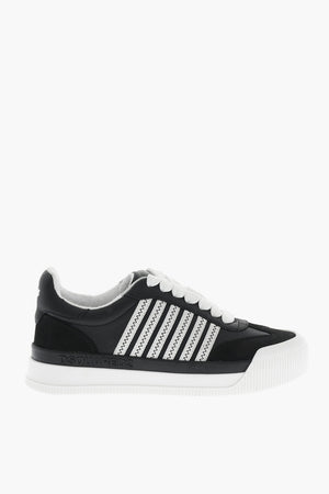 Sneakers Basse in Pelle con Dettagli a Contrasto
