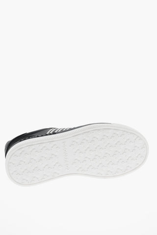 Leather Low Top Sneakers with Contrasting Details