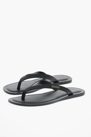 Einfarbige Zehensandalen aus Leder