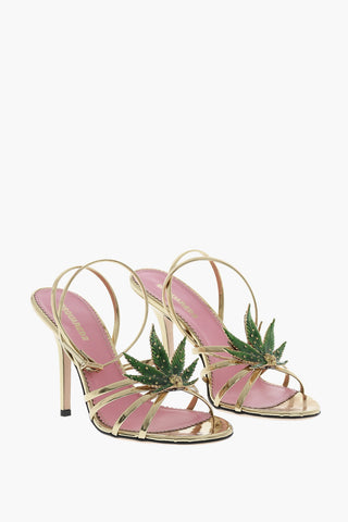 Sandali Ankle-Strap MARIJA in Pelle Vegan con Dettaglio Impreziosito da Strass Tacco 10cm 