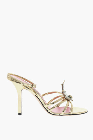 Sandali Ankle-Strap MARIJA in Pelle Vegan con Dettaglio Impreziosito da Strass Tacco 10cm 