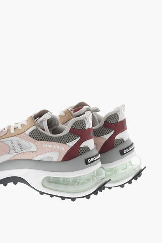 Low-Top-Sneaker BUBBLE aus Leder und Stoff