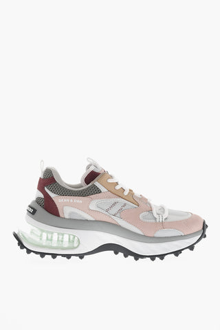 Low-Top-Sneaker BUBBLE aus Leder und Stoff