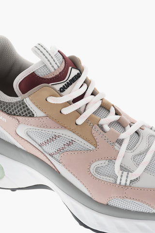 Low-Top-Sneaker BUBBLE aus Leder und Stoff