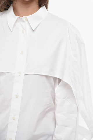 Bluse aus Popeline mit Cape-Ärmeln