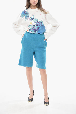 Shorts in Misto Mohair con Elastico in Vita