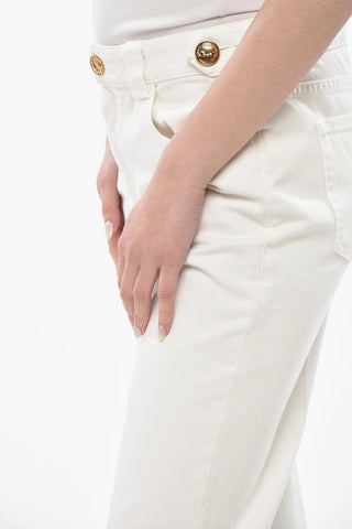Fünf-Taschen-Hose aus Baumwolle mit seitlichen Riegeln