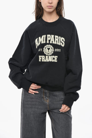 Rundhals-Sweatshirt PARIS Aus Gebürsteter Baumwolle