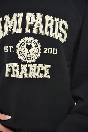 Felpa Girocollo PARIS in Cotone Garzato