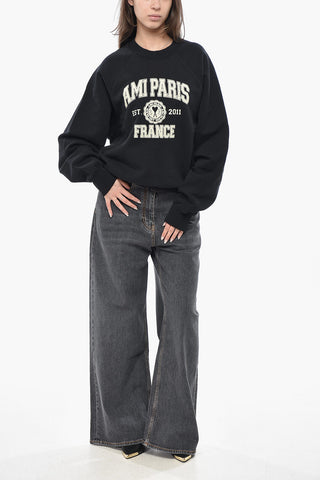 Rundhals-Sweatshirt PARIS Aus Gebürsteter Baumwolle