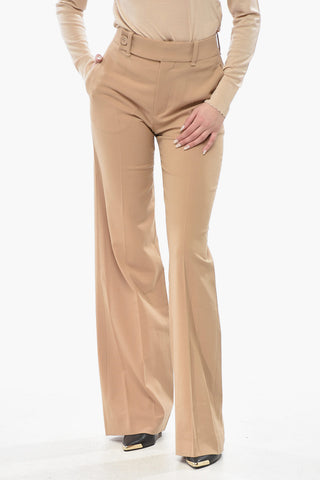 Pantaloni Palazzo in Misto Lana con Pince Frontale