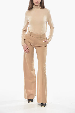 Pantaloni Palazzo in Misto Lana con Pince Frontale