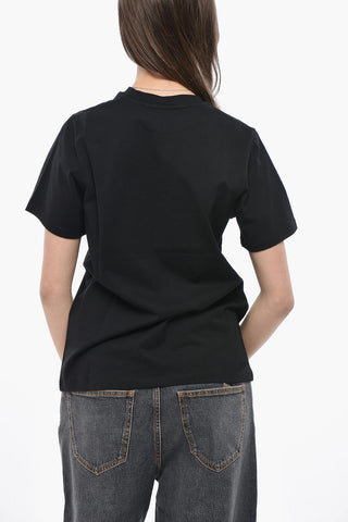 Cotton Crewneck T-Shirt with Printed Logo