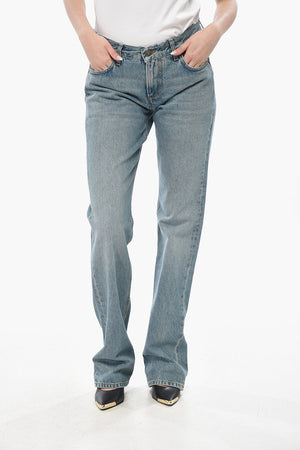 Bootcut Cotton Jeans with 22cm Frayed Waist