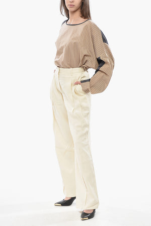 Pantaloni in Misto Lino a 2 Pinces