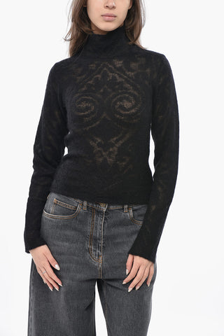 Maglia a Collo Alto in Misto Mohair