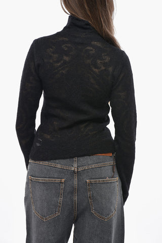 Maglia a Collo Alto in Misto Mohair