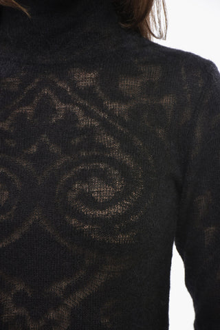 Maglia a Collo Alto in Misto Mohair
