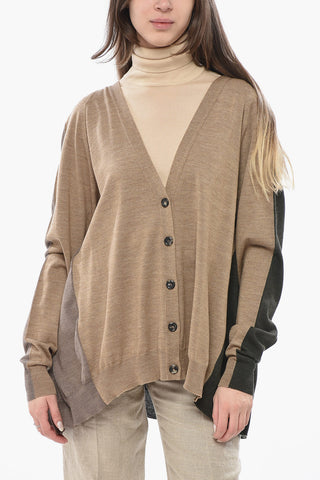 COUTURE! Cardigan in Lana Vergine con Design Doppie Maniche