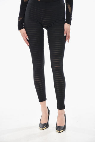 Perforated Stretch Fabric Leggings