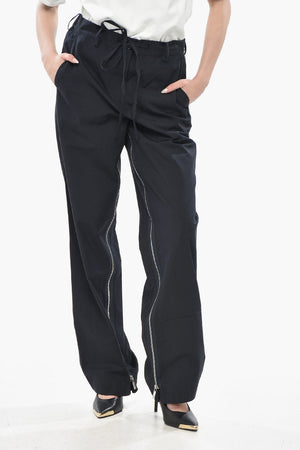 Pantaloni in Misto Cotone con Zip alla Caviglia