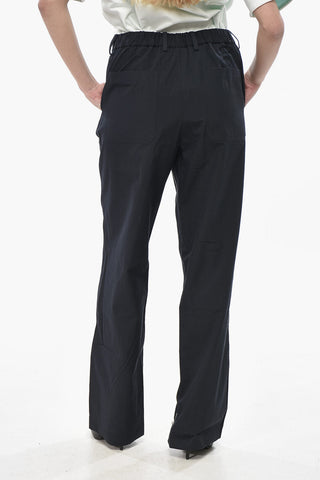 Pantaloni in Misto Cotone con Zip alla Caviglia