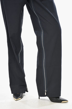 Pantaloni in Misto Cotone con Zip alla Caviglia