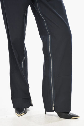 Pantaloni in Misto Cotone con Zip alla Caviglia